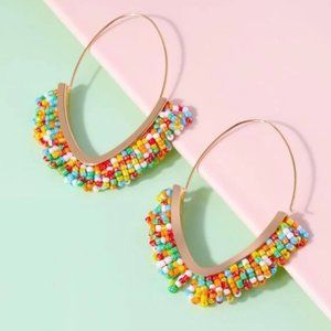3 for $35 / Hoop earrings with bead